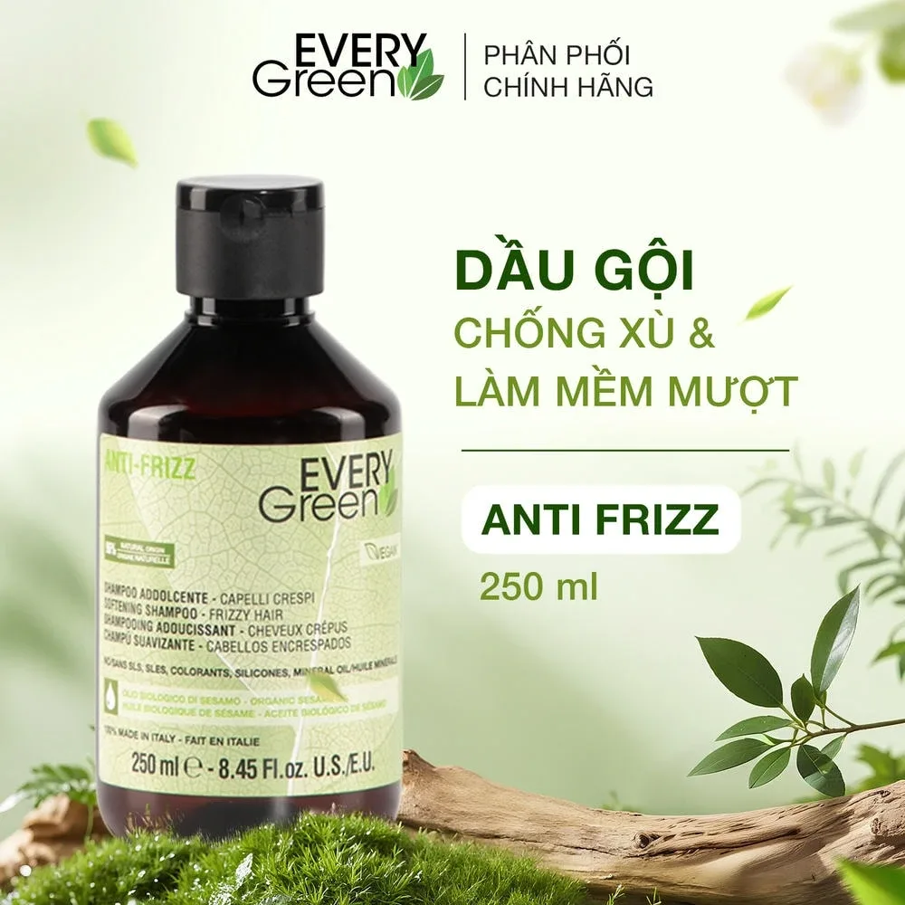 EVERY GREEN Vegan Anti-Frizz Shampoo - DẦU GỘI CHỐNG XÙ VÀ MỀM MƯỢT TÓC 250ML