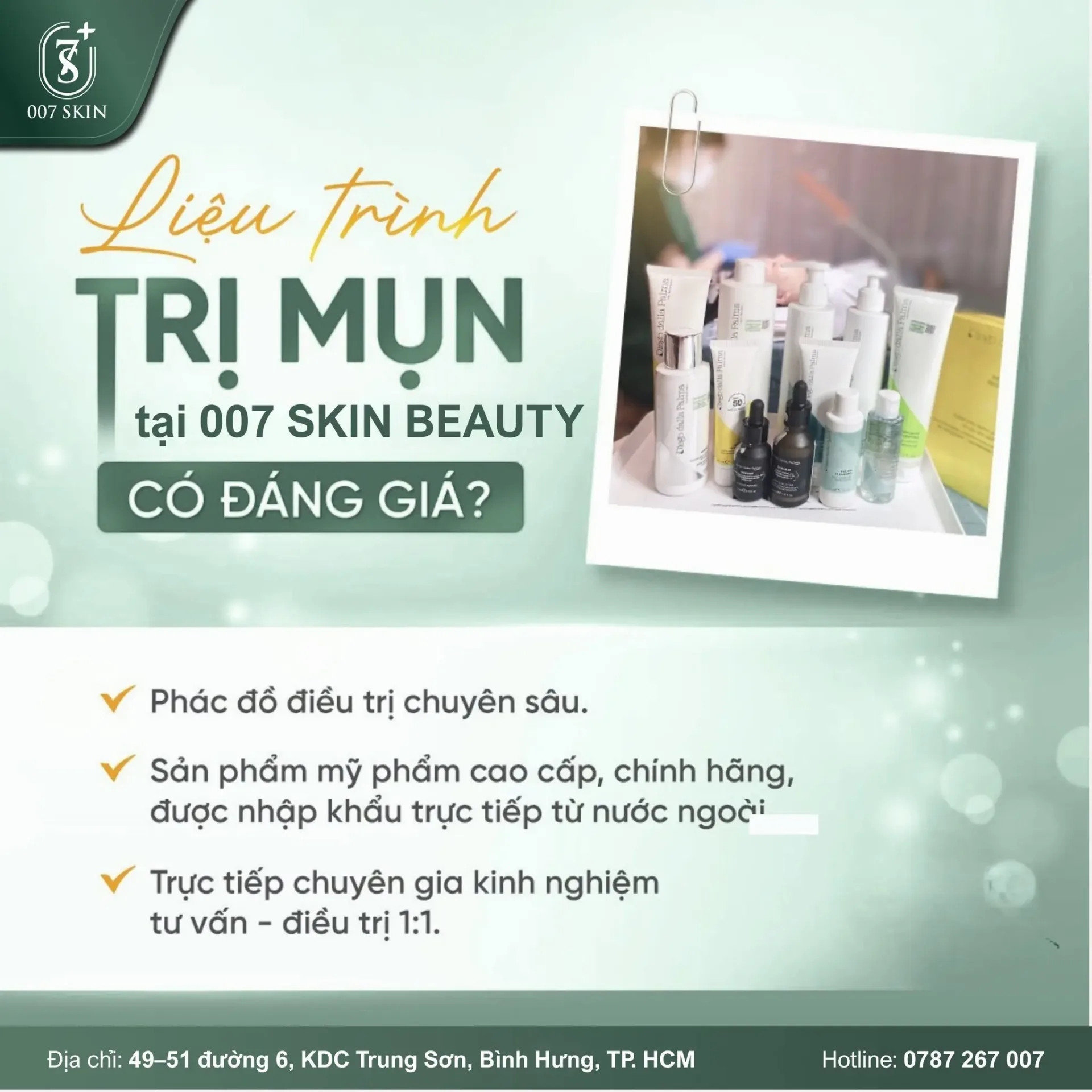 LIỆU TRÌNH TRỊ MỤN TẠI 007 SKIN BEAUTY – CÓ ĐÁNG GIÁ? 🌿